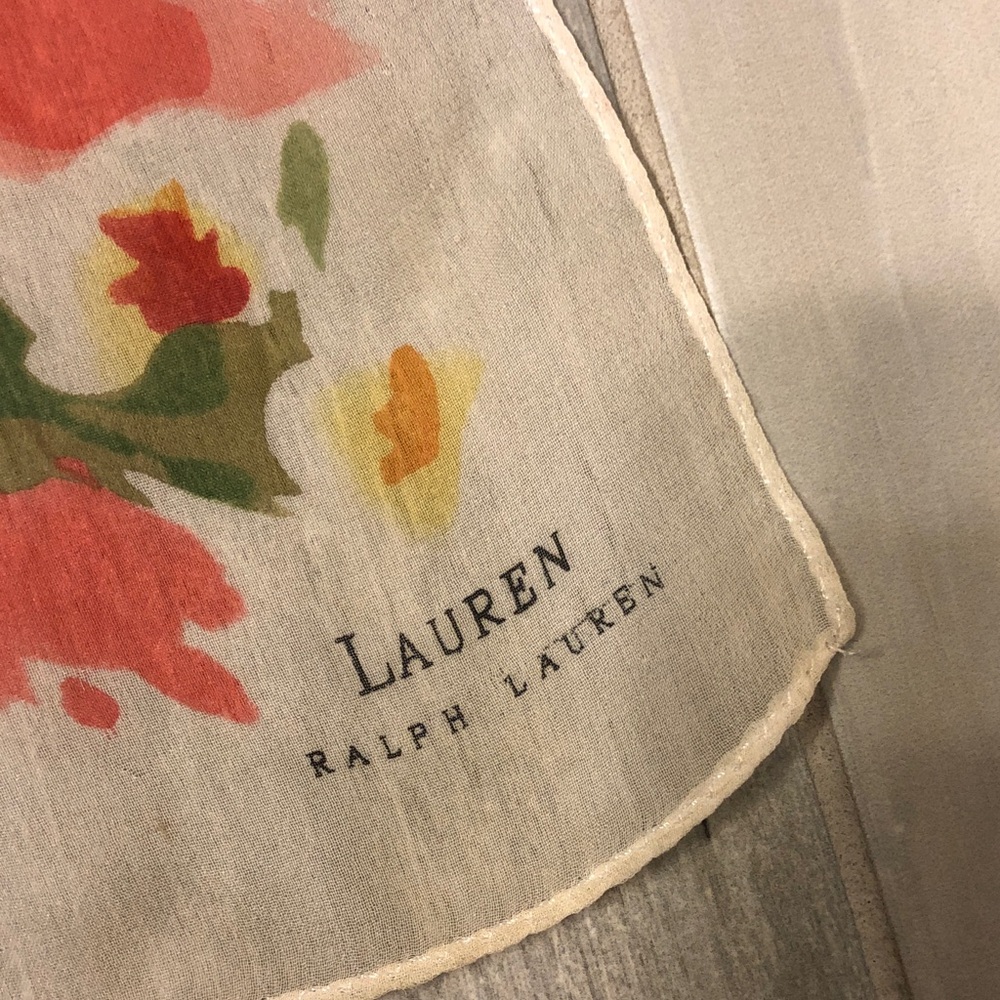 Lauren Ralph Lauren Floral Scarf - Red, Green, Orange - Picture 5 of 6